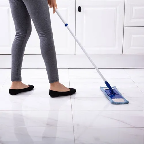Sweeping a ceramic tile floor - basic tile care