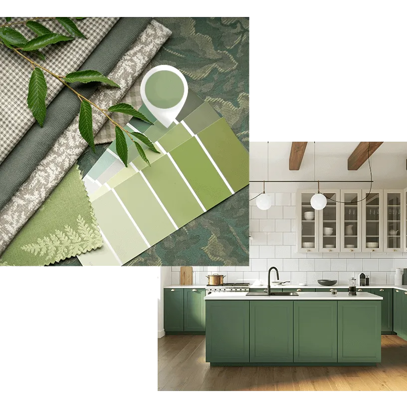 Cabinet paint color and finish swatches