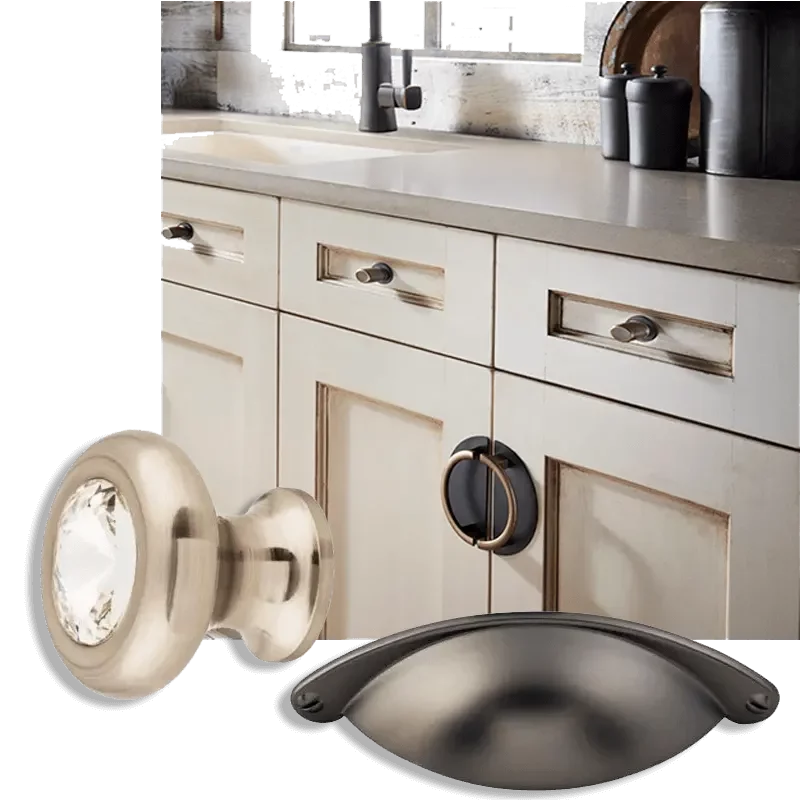 Selection of cabinet hardware knobs and pulls